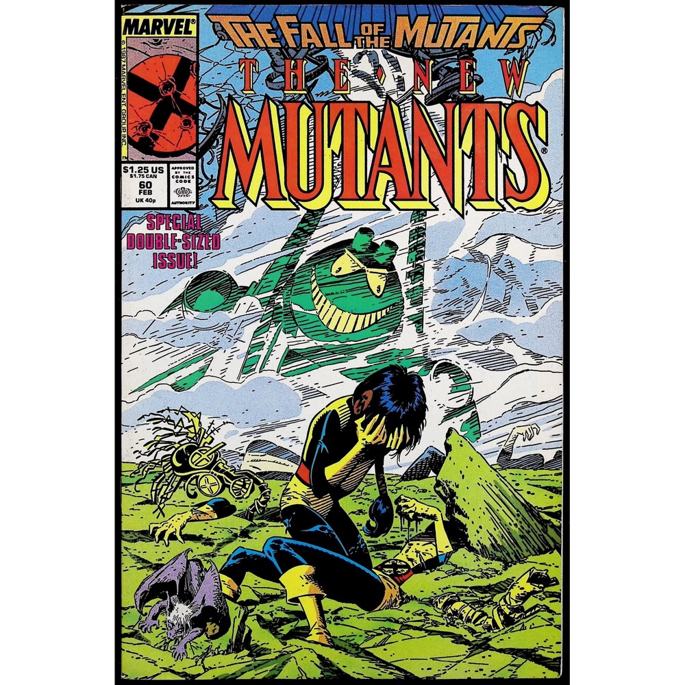 New Mutants #60 Marvel 1988 Fall of the Mutants Key Comic Book Double-Sized